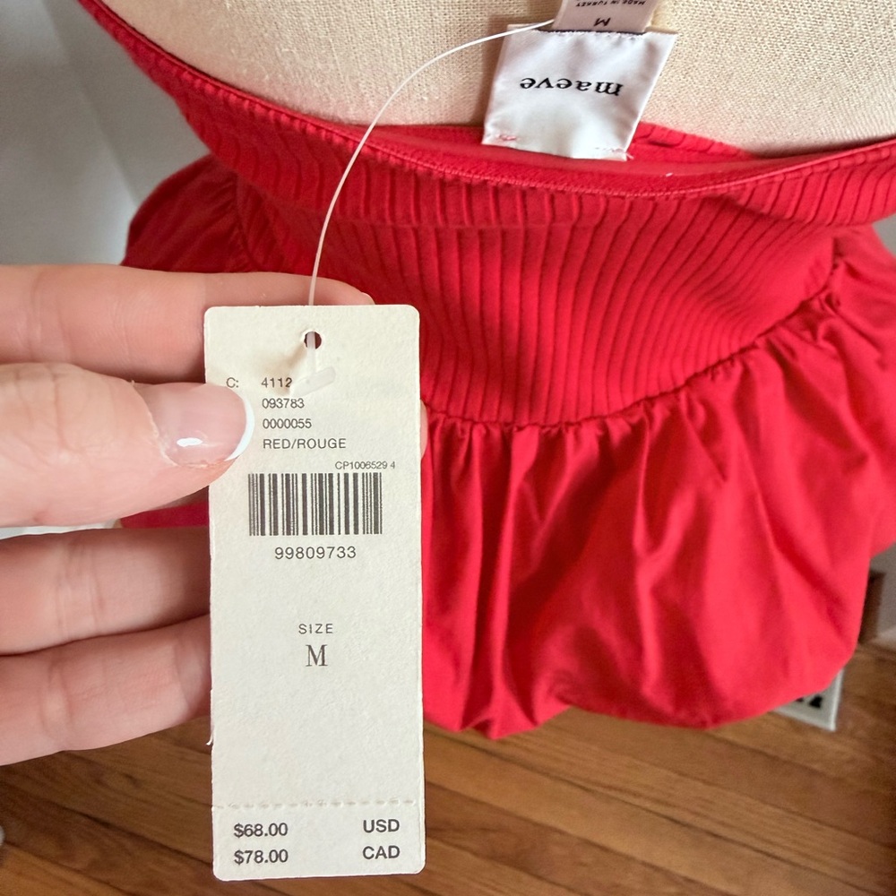 NWT Maeve Strapless Bubble-Hem Peplum Top - Picture 6 of 7